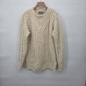 Aran Crafts Sweater Size Medium Cable Knit 100% Merino Wool Ireland Fisherman